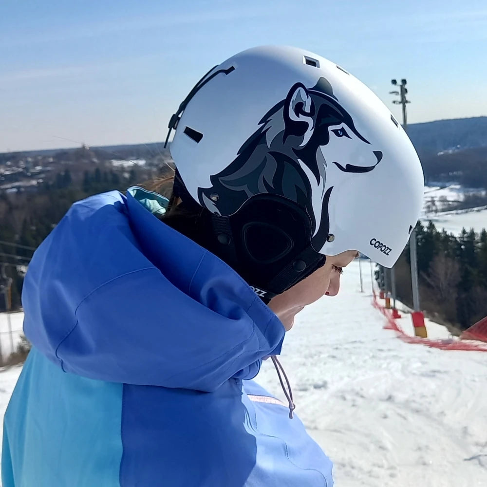 COPOZZ New Unisex Ski Helmet Certificate Half-covered Anti-impact