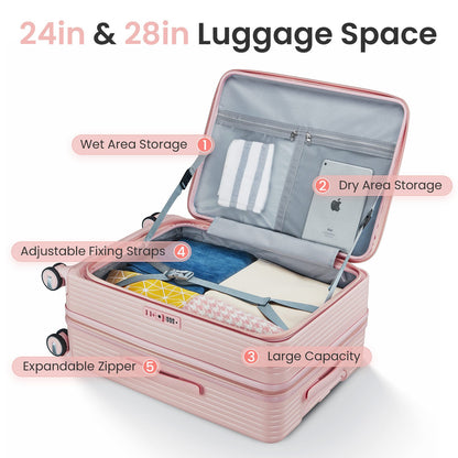 Luggage Sets 3 Piece(20/24/28), Expandable Carry On Luggage with TSA