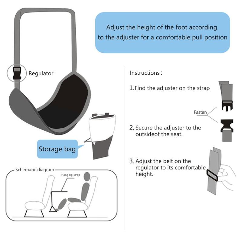 Comfy Hanger Travel Airplane Footrest Hammock