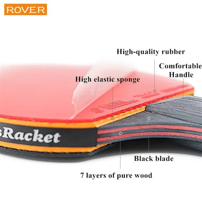 6 Star Table Tennis Racket, 2PCS Professional Ping Pong Racket Set