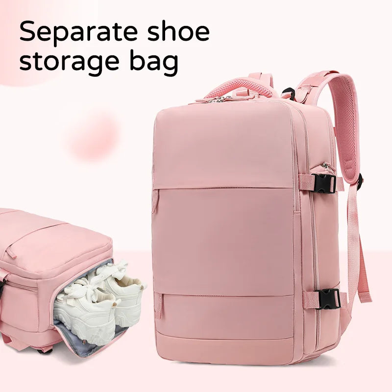 Large Capacity Multi-Function Women's Travel Backpack Bag Suitcase USB