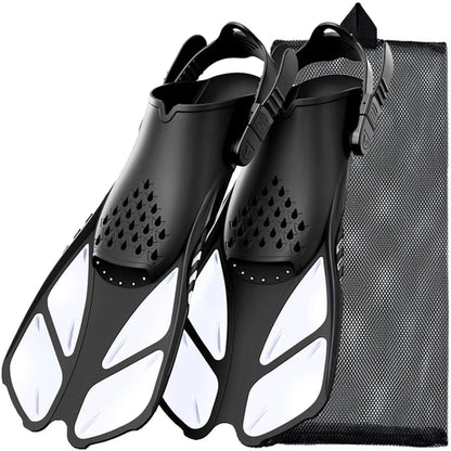 Snorkel Fins Adjustable Buckles Swimming Flippers Short Silicone Scuba