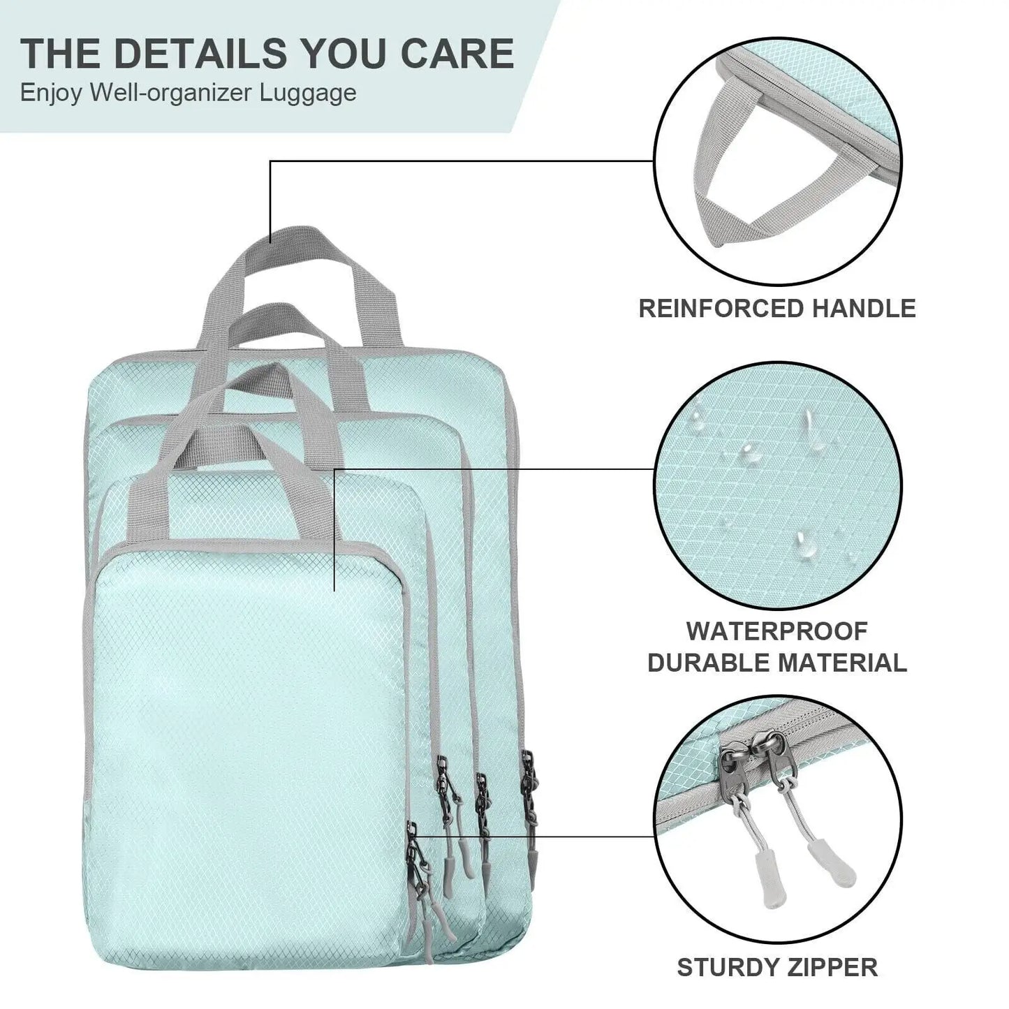 Compression Bags for Travel 4 Pcs Compression Travel Organiser