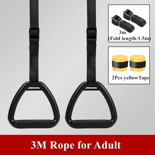 Gymnastic Rings Pull up Handle Rings with Adjustable Straps for