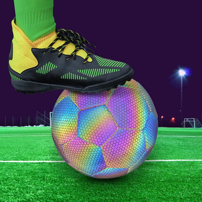 Reflective Soccer Ball Size 5 Night Glow in the Dark Football Luminous