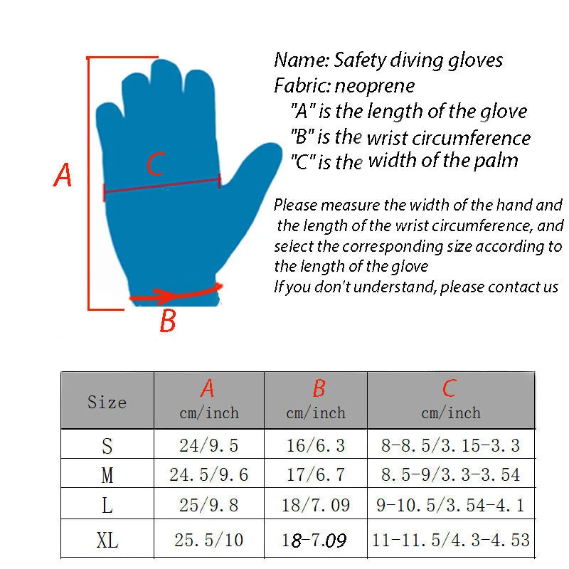 3mm Kevlar Diving Gloves Cut Resistant Keep Warm Black Gloves for