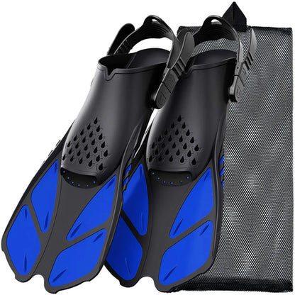 Snorkel Fins Adjustable Buckles Swimming Flippers Short Silicone Scuba