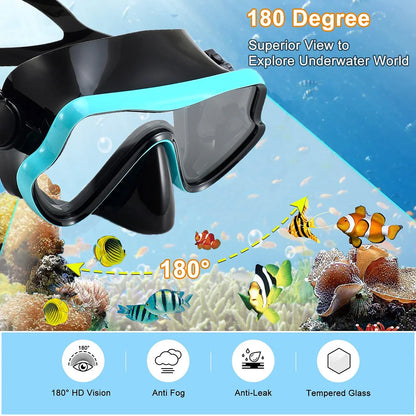 Professional Scuba Diving Masks Snorkeling Set Adult Silicone Skirt