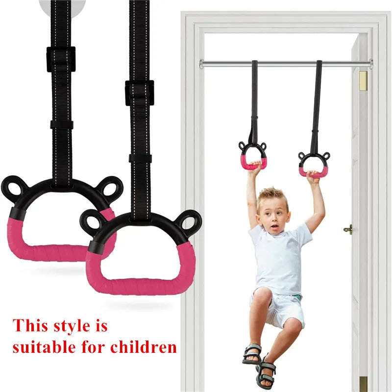 Gymnastic Rings Pull up Handle Rings with Adjustable Straps for