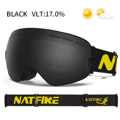 NATFIRE Ski Goggles Double Layers Anti-fog UV400 Snowboard Snow