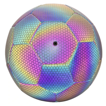 Reflective Soccer Ball Size 5 Night Glow in the Dark Football Luminous