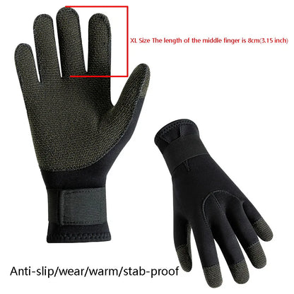 3mm Kevlar Diving Gloves Cut Resistant Keep Warm Black Gloves for