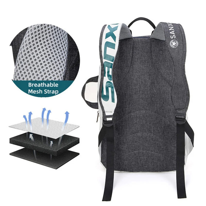 Foldable Tennis Paddle Backpack Squash Badminton Racket Bag Padel