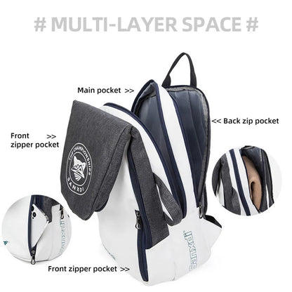 Foldable Tennis Paddle Backpack Squash Badminton Racket Bag Padel