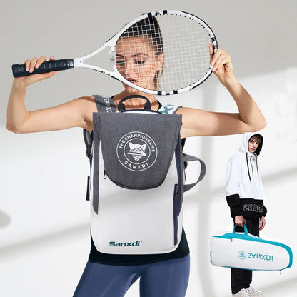 Foldable Tennis Paddle Backpack Squash Badminton Racket Bag Padel