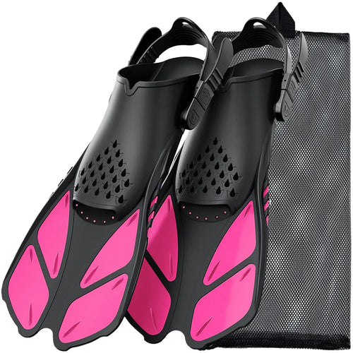 Snorkel Fins Adjustable Buckles Swimming Flippers Short Silicone Scuba