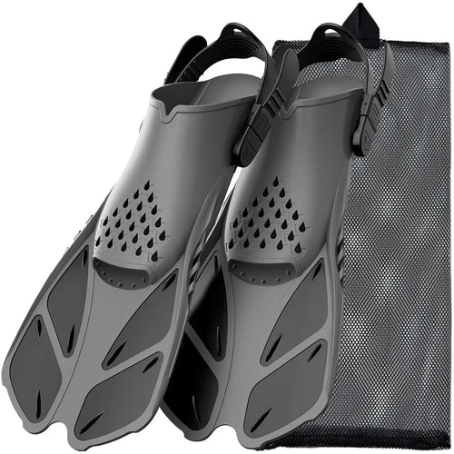 Snorkel Fins Adjustable Buckles Swimming Flippers Short Silicone Scuba