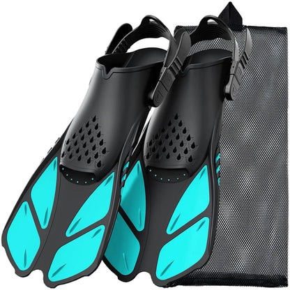 Snorkel Fins Adjustable Buckles Swimming Flippers Short Silicone Scuba