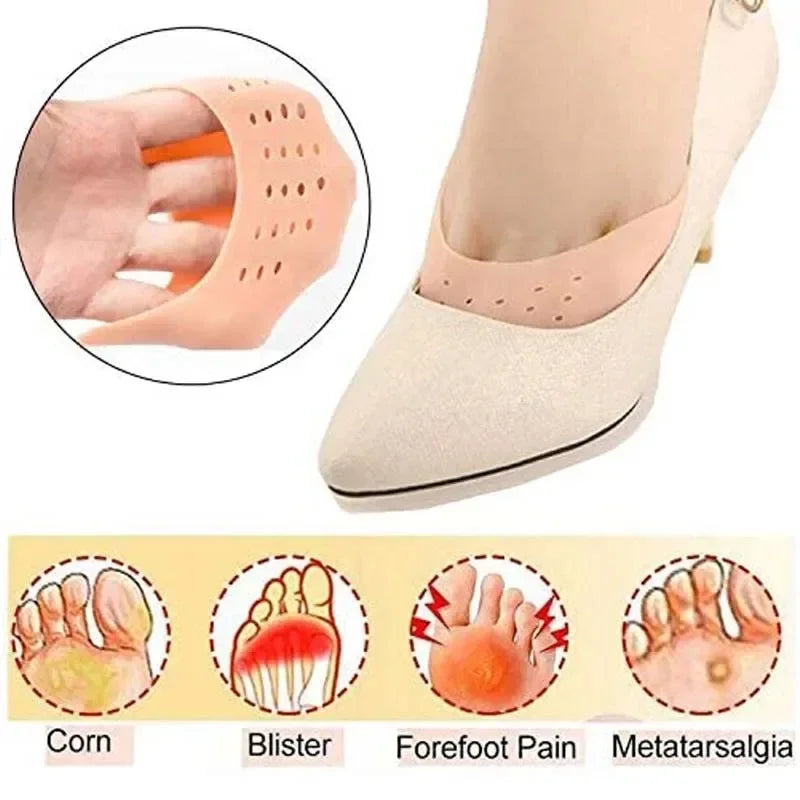 2PCS Silicone Toe Protector Shoes Soft Forefoot Breathable Toe Pads