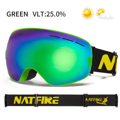 NATFIRE Ski Goggles Double Layers Anti-fog UV400 Snowboard Snow