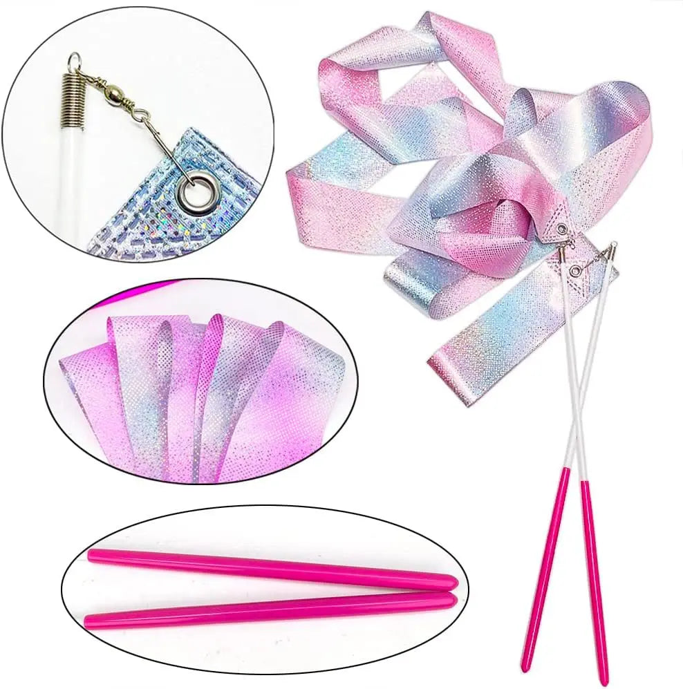 2M/4M Art Gymnastics Ballet Dance Ribbon with Twirling Stick Kid