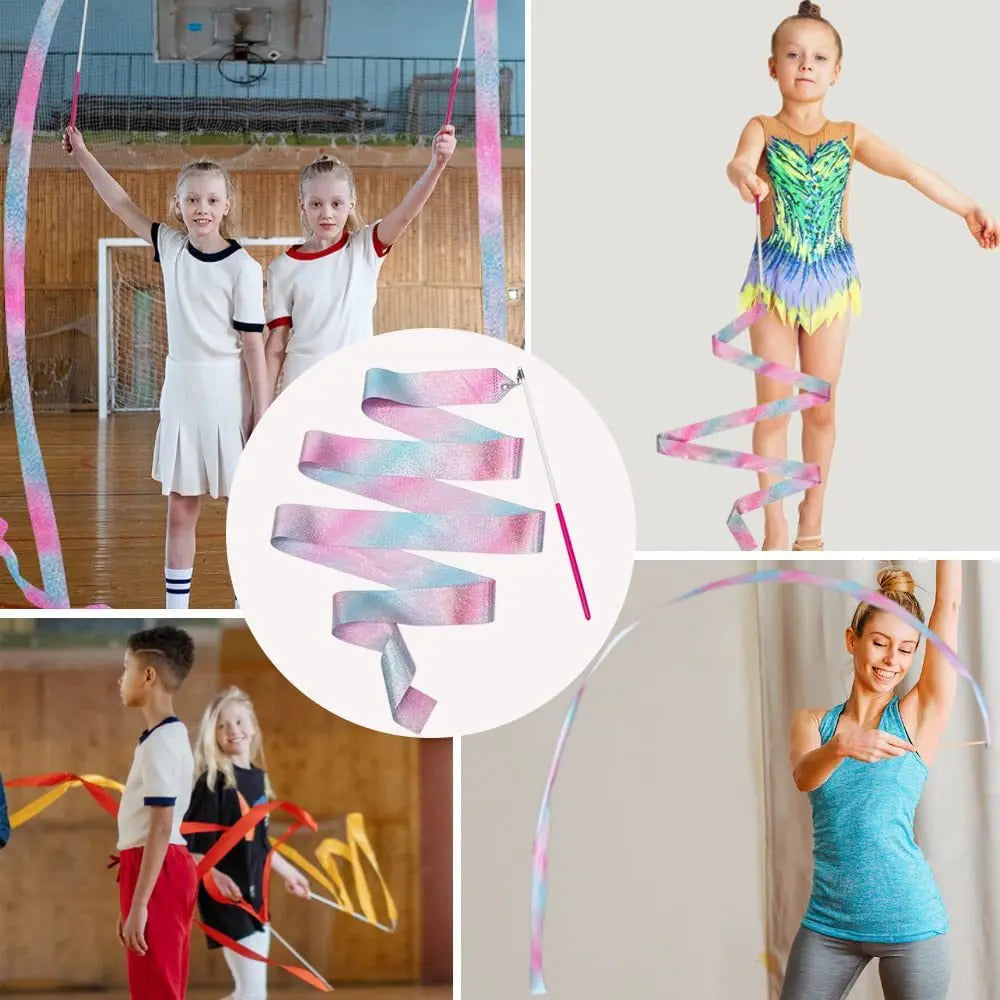 2M/4M Art Gymnastics Ballet Dance Ribbon with Twirling Stick Kid