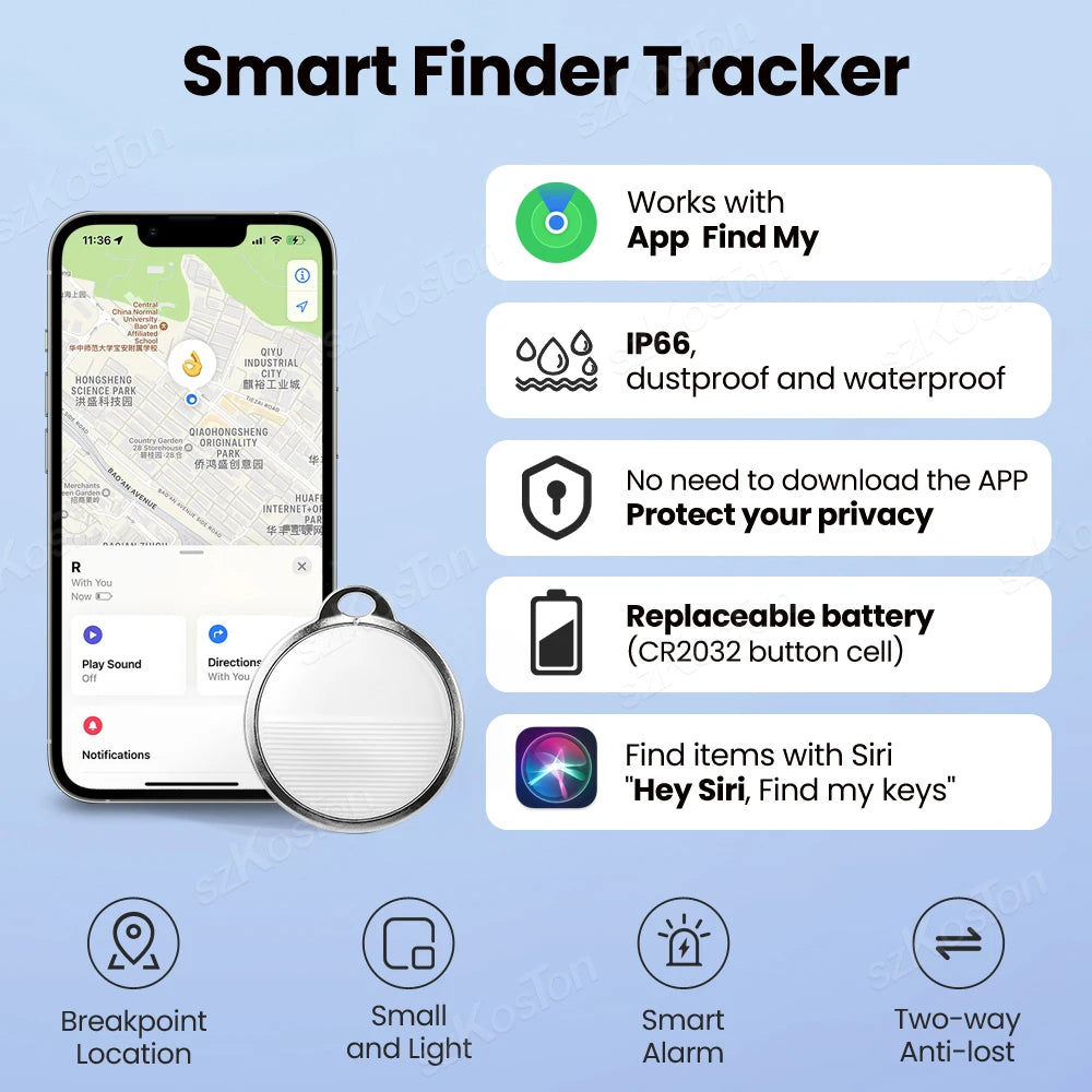 Mini GPS Tracker For Apple Find My Key, Smart Tag for Luggage Keys