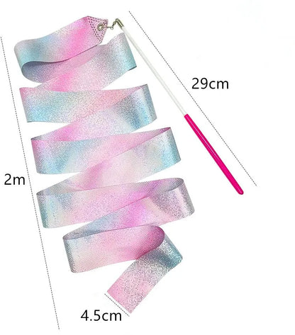 2M/4M Art Gymnastics Ballet Dance Ribbon with Twirling Stick Kid