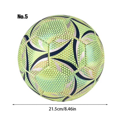 Outdoor Glow Reflective Football Soccer Ball Official No.5 4 Ball PU