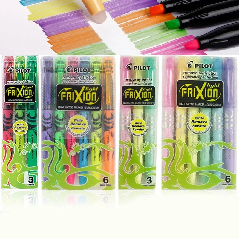 Japan Pilot Frixion Erasable Highlighter Pen Set Fluorescent Markers