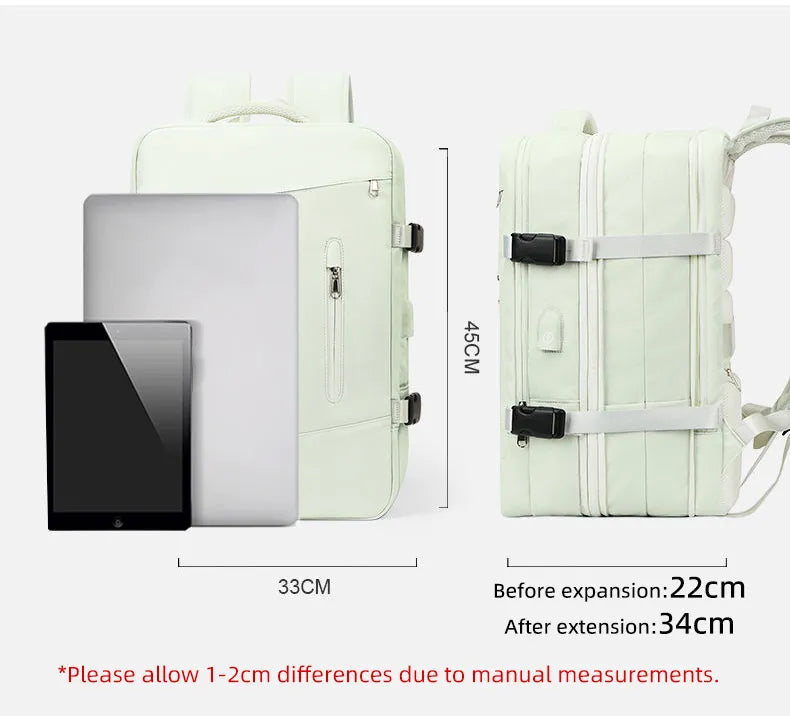 Extendible Travel Backpack Unisex Laptop Bag Women Large Luggage Bags