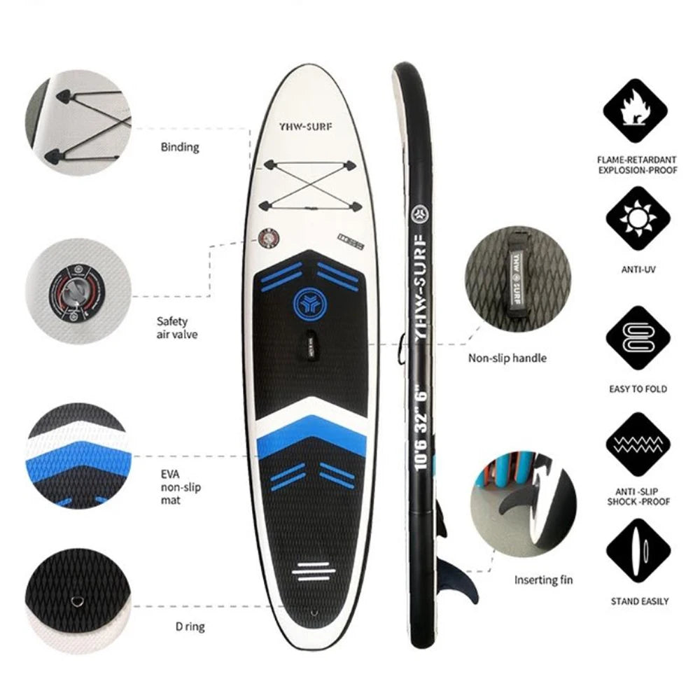 Inflatable Stand Up Paddle Board Non-Slip SUP Board Surfing Board with