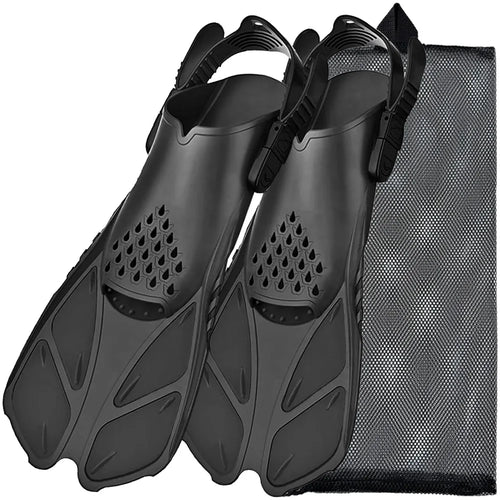 Snorkel Fins Adjustable Buckles Swimming Flippers Short Silicone Scuba