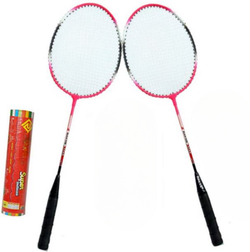 Light Aluminium Badminton Racquet With Full Cover | Made In India(Set